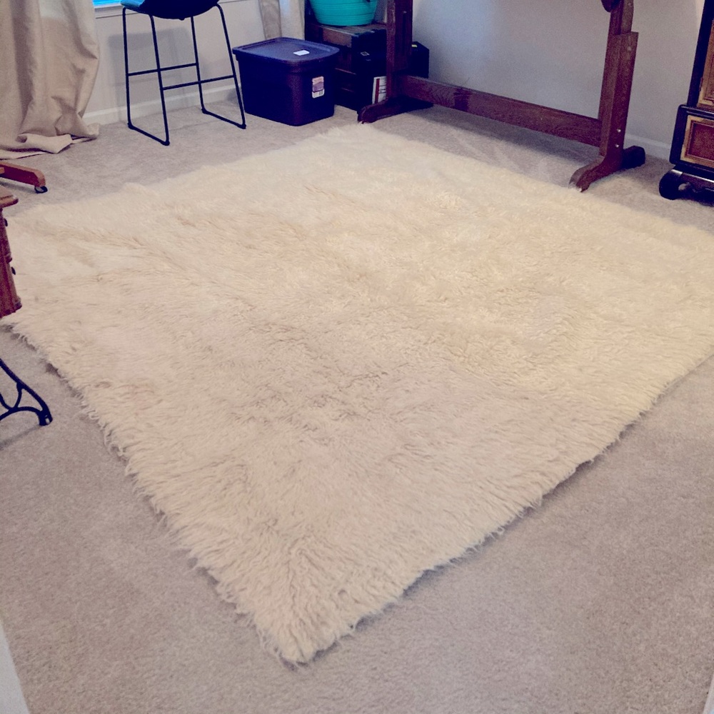 Giant 8’x8’ Authentic Sheep Fur Rug Loop stitched